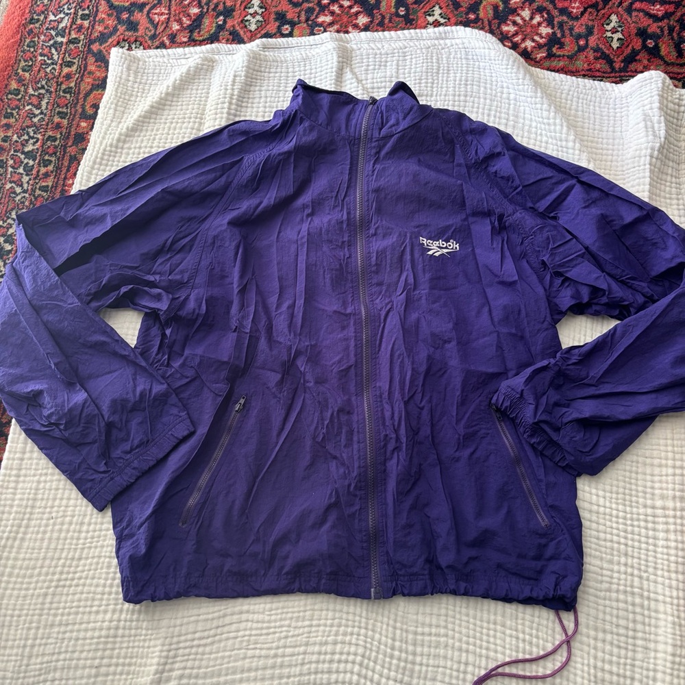 Vintage REEBOK nylon purple wonder breaker logo 90s jacket